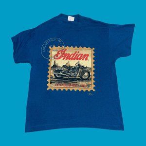 Vintage 1990 Indian Motorcycle Graphic T-Shirt Size XL Single Stitch